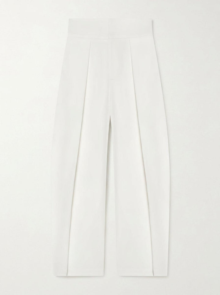 High Waisted Pinstripe Wide Leg Trousers