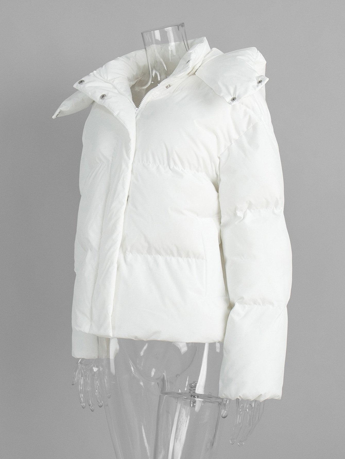 Cropped Hooded Puffer Jacket