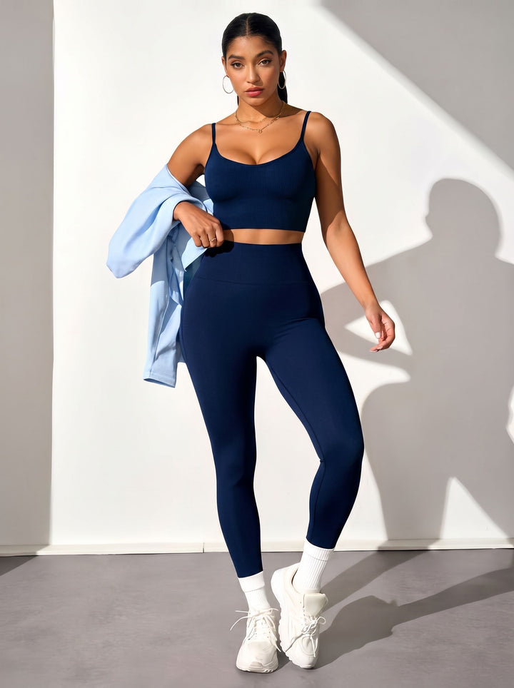 Seamless Crop Top Legging Workout 2 Piece Set
