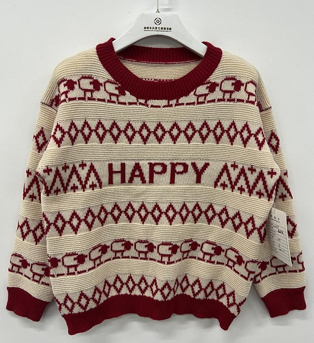 Cozy Festive Graphic Knit Pullover Sweater