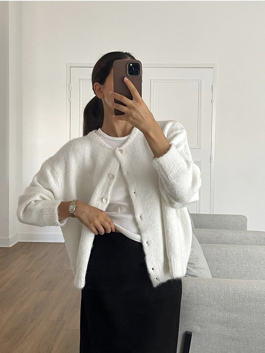 Soft Fuzzy Button Up Cardigan