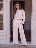 Eyelet Embroidered Crop Lounge Set