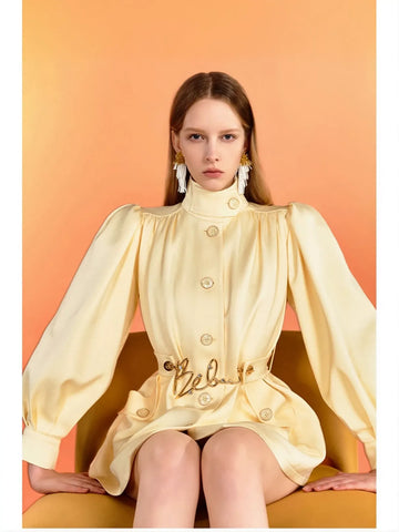 Elegant Puff Sleeve Tailored Jacket
