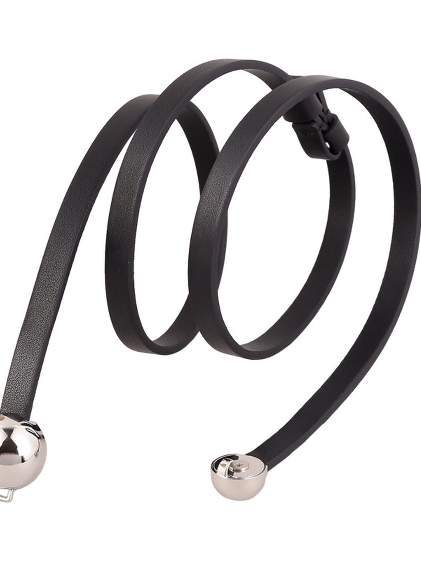 Minimalist Slim Metal Ball Waist Belt
