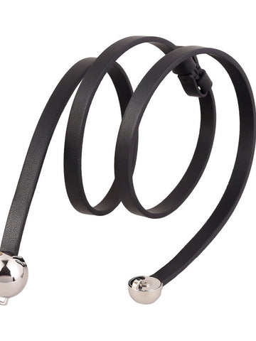 Minimalist Slim Metal Ball Waist Belt