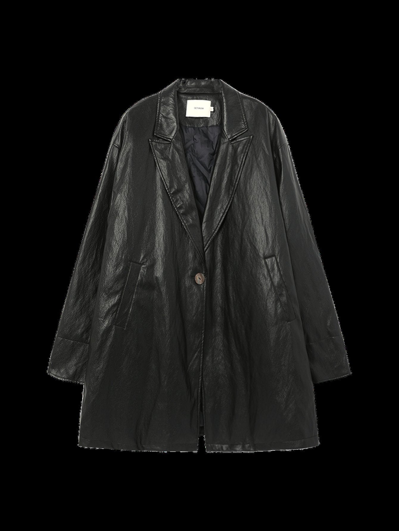 Oversized Vegan Leather Padded Jacket