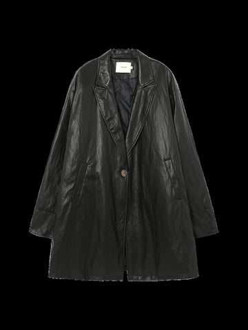 Oversized Vegan Leather Padded Jacket