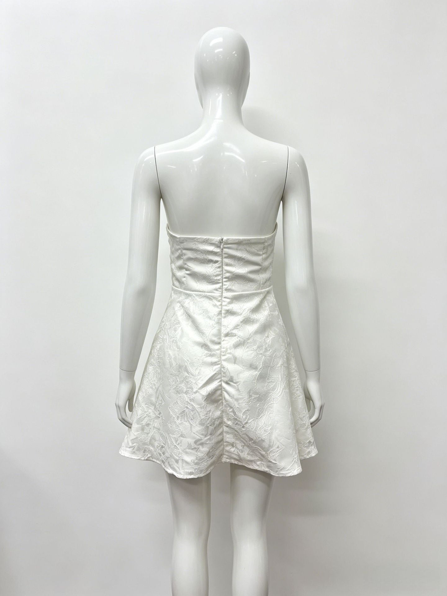 Strapless Floral Jacquard Mini Dress
