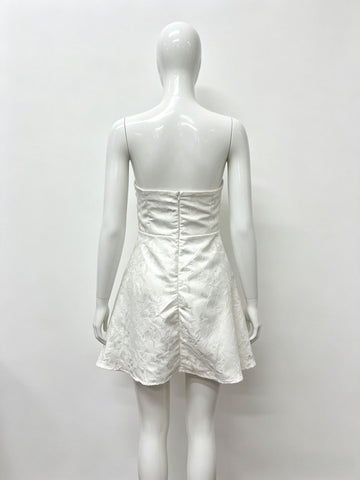 Strapless Floral Jacquard Mini Dress