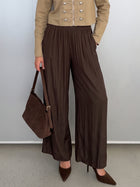 Pleated High Waisted Wide Leg Pants