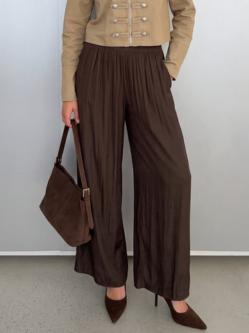 Pleated High Waisted Wide Leg Pants