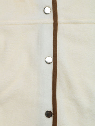 Cozy Contrast Trim Fleece Jacket