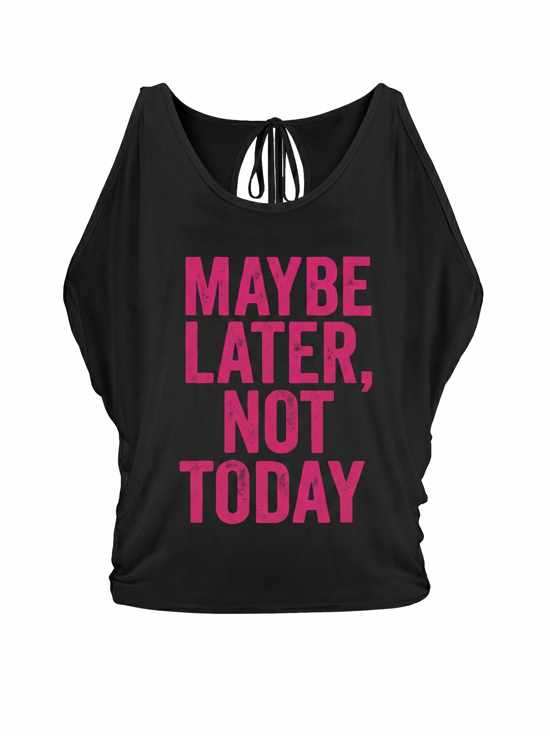 Graphic Cold Shoulder Slogan Tee
