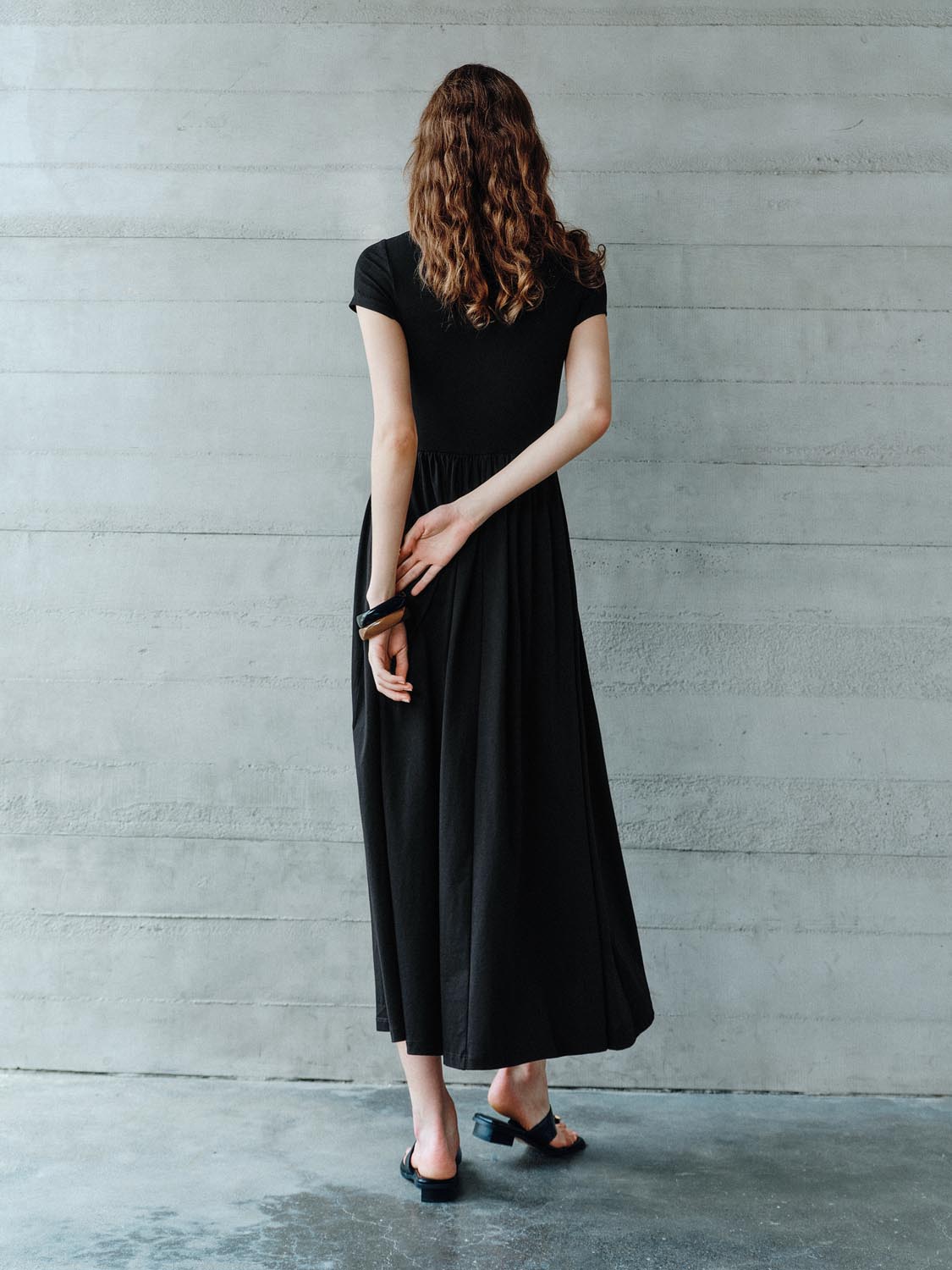 Urban Revivo A-Line Maxi Dresses-Black
