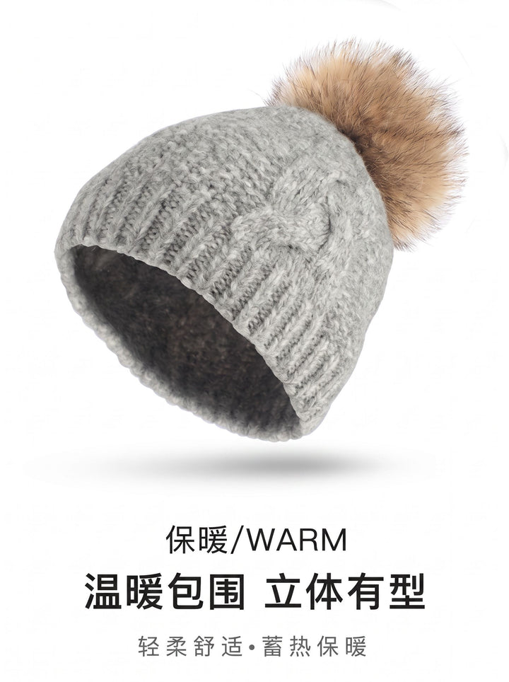 Cozy Cable Knit Pom Beanie
