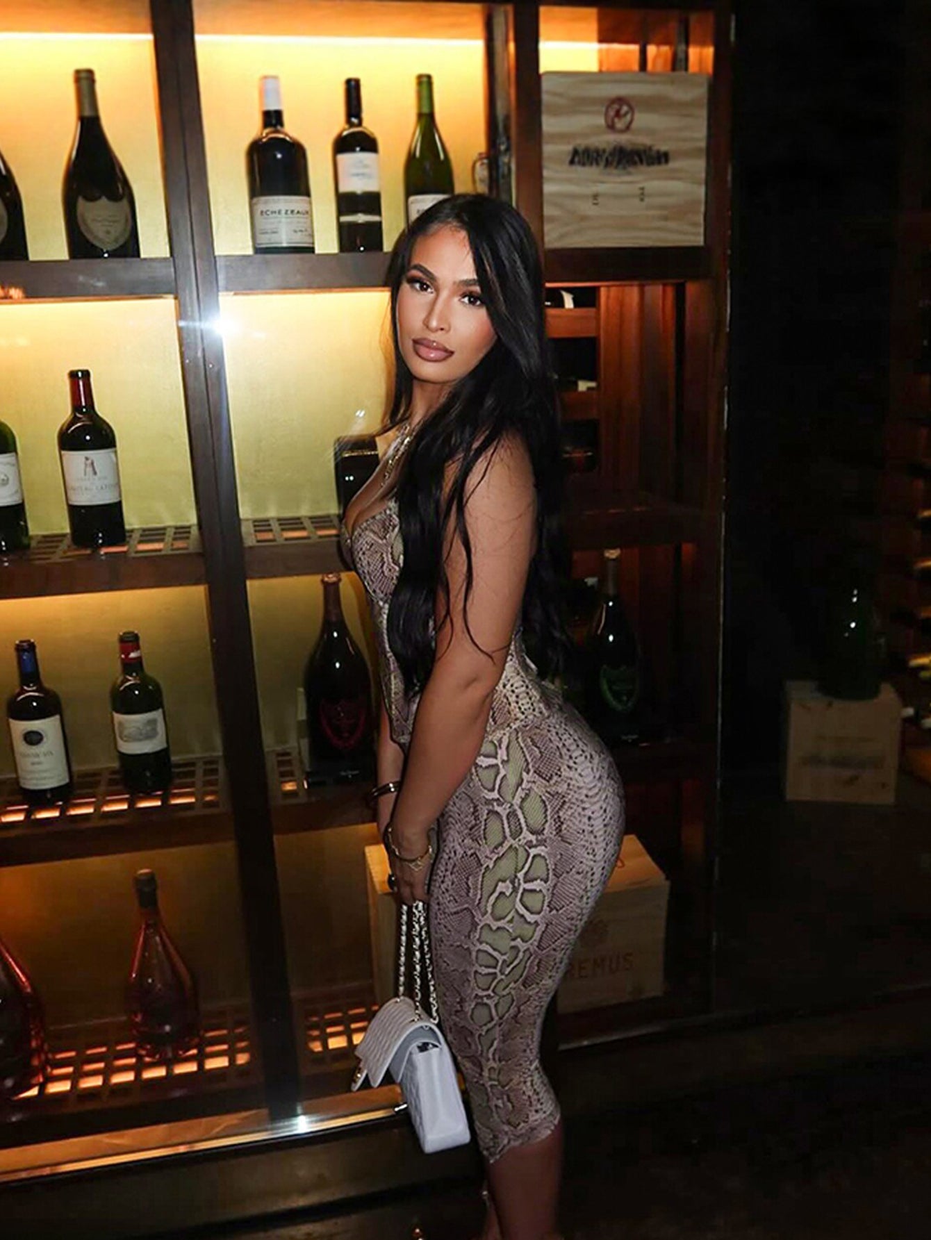 Snakeskin Print Wrap Waist Sexy Shorts Set