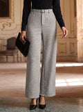 High Waisted Belted Wide Leg Trousers
