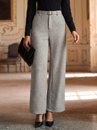 High Waisted Belted Wide Leg Trousers