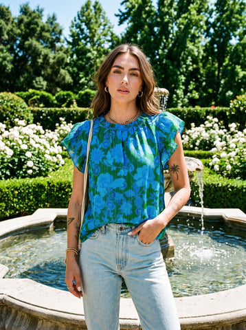Floral Puff Sleeve Blouse