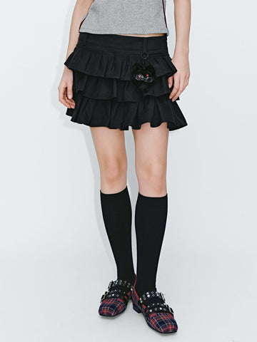 Tiered Ruffle A-Line Mini Skirts