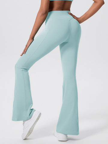 High Waisted Crossover Flare Leggings