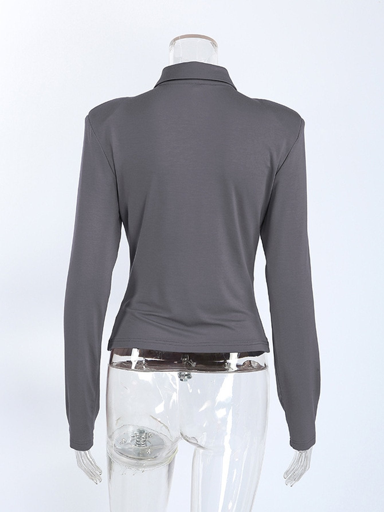 Padded Shoulder Cowl Neck Top