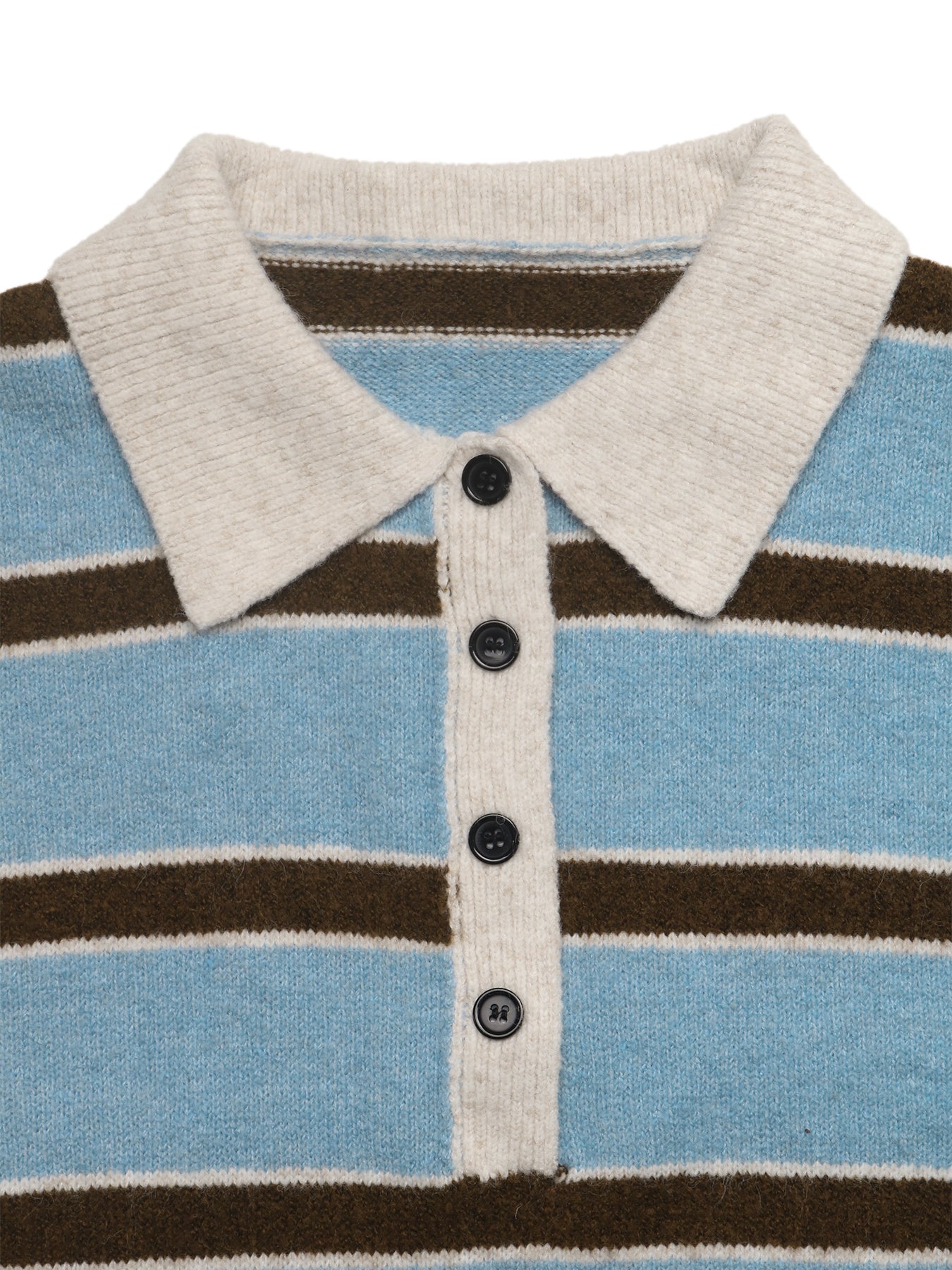 Striped Collared Button Up Knit Sweater