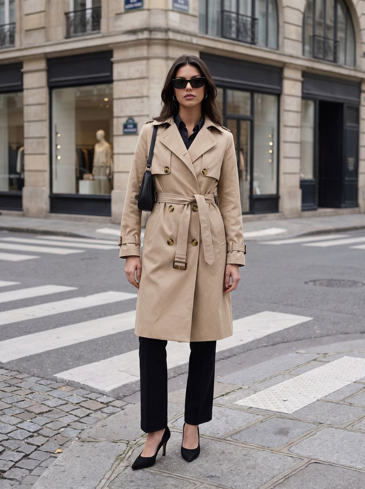 Classic Double Breasted Trench Coat