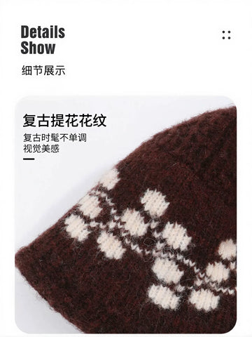 Cozy Fuzzy Patterned Bucket Hat