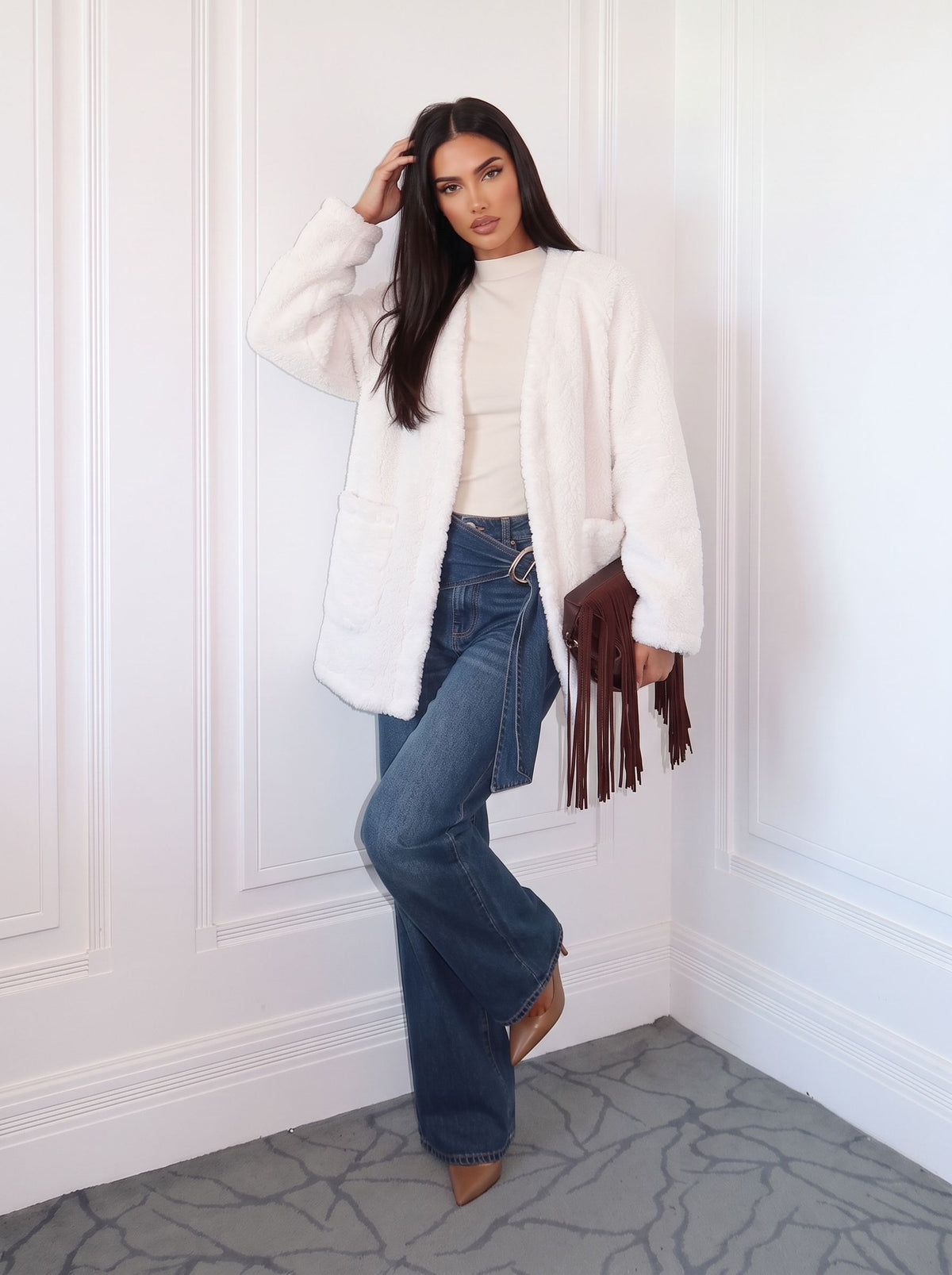 Cozy Open Front Sherpa Jacket