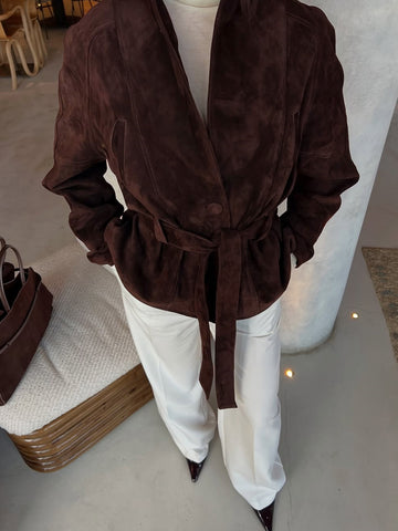 Elegant Belted Shawl Collar Coat