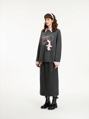 Cozy Layered Graphic Knit Sweater