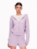 Cozy Cable Knit Zip Up Hoodie