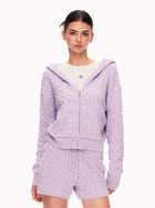 Cozy Cable Knit Zip Up Hoodie