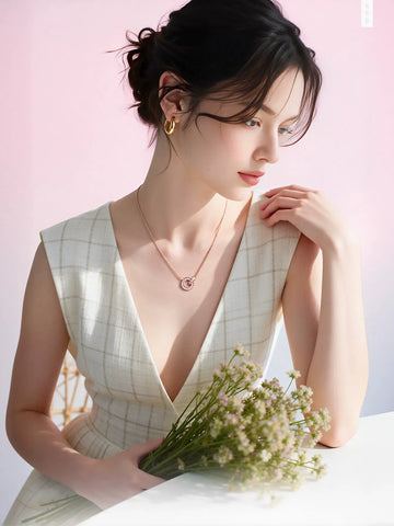 Dainty Interlocking Baguette Diamond Necklace