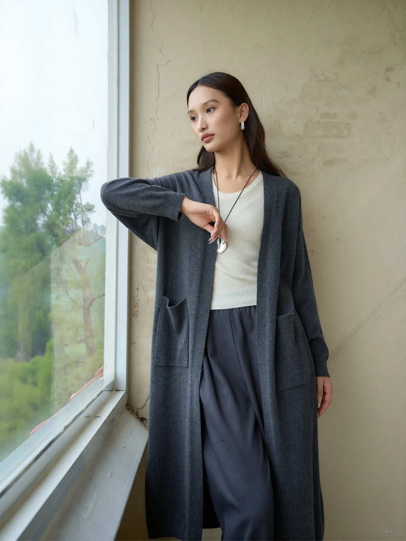 Soft Longline Open Front Cardigan