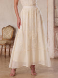 Embroidered Sheer Flowy Maxi Skirt