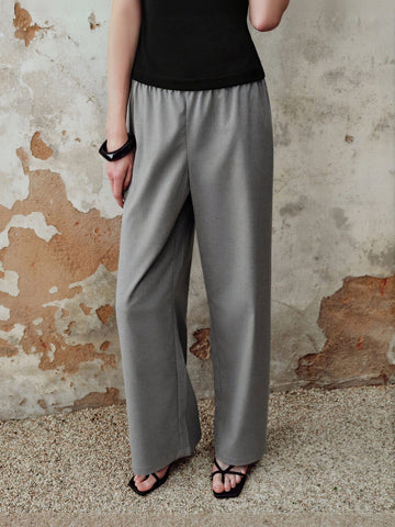 Urban Revivo Wide-Leg Pants-Pink Khaki