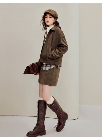 Cozy Suede Scuba Women Jacket