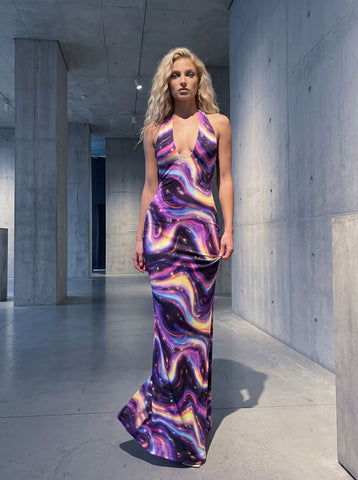 SJ's  Galaxy Print Midi Dress