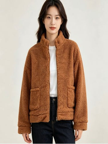 Cozy Oversized Black Teddy Jacket