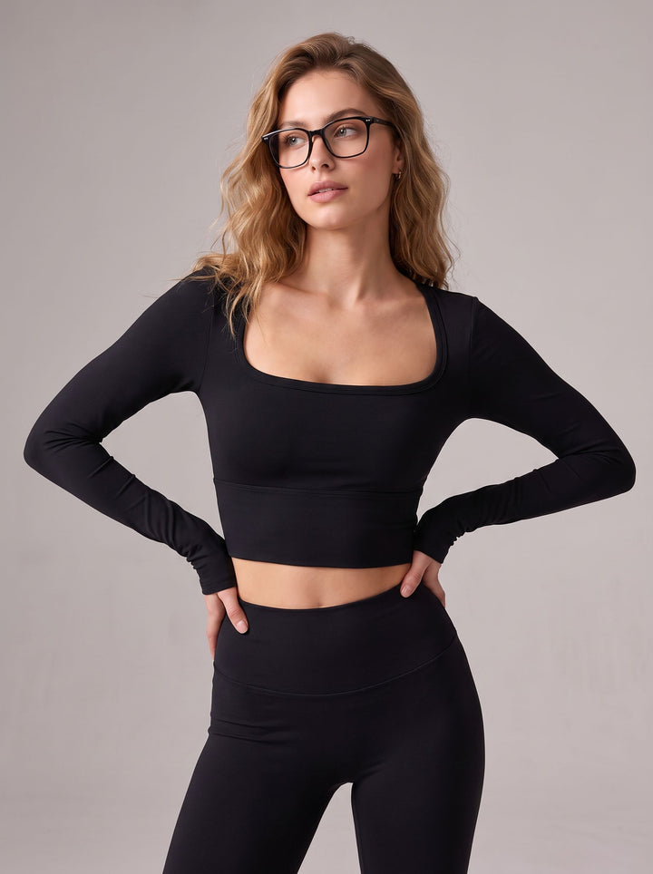 Open Back Ruched Long Sleeve Tee