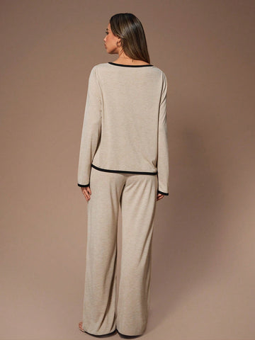 Soft Contrast Trim Button Lounge Set