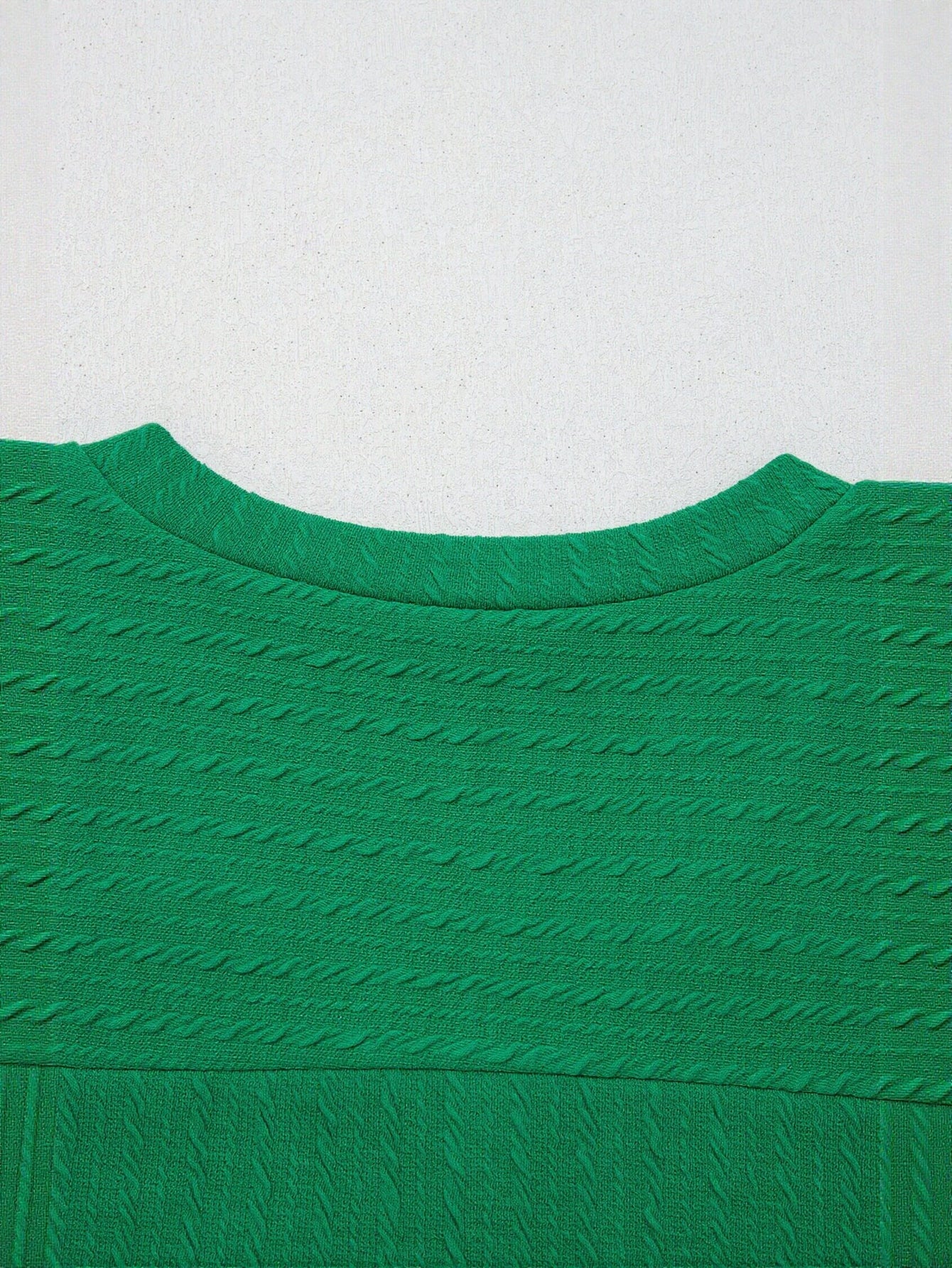 Textured V Neck Cap Sleeve T-Shirt