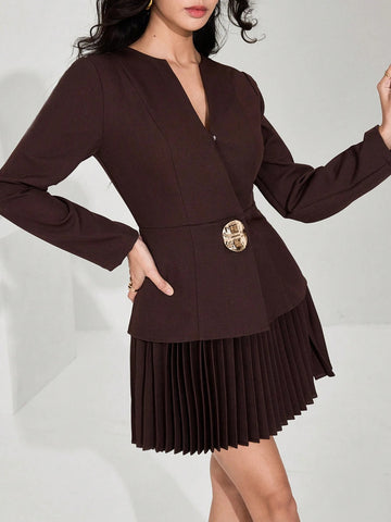Elegant Pleated High Waist Mini Skirt