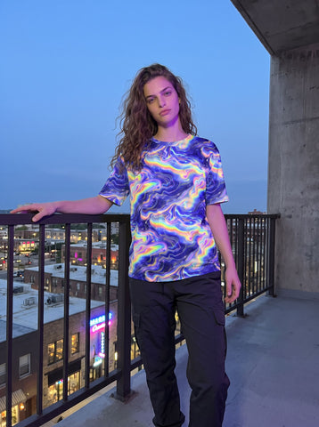 Forty Fun's Galaxy Swirl Print T-Shirts