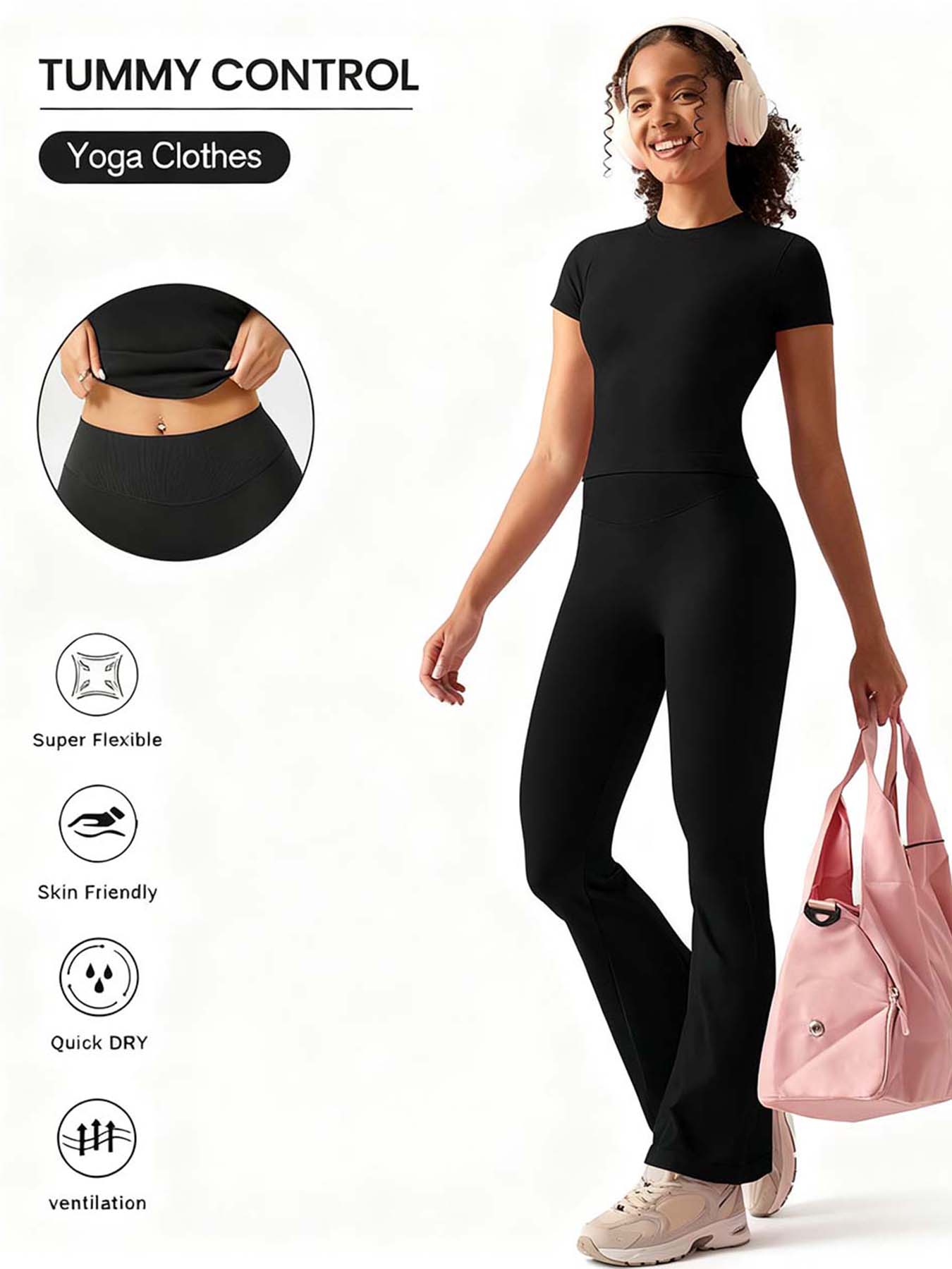 High Waisted Flared Yoga Set