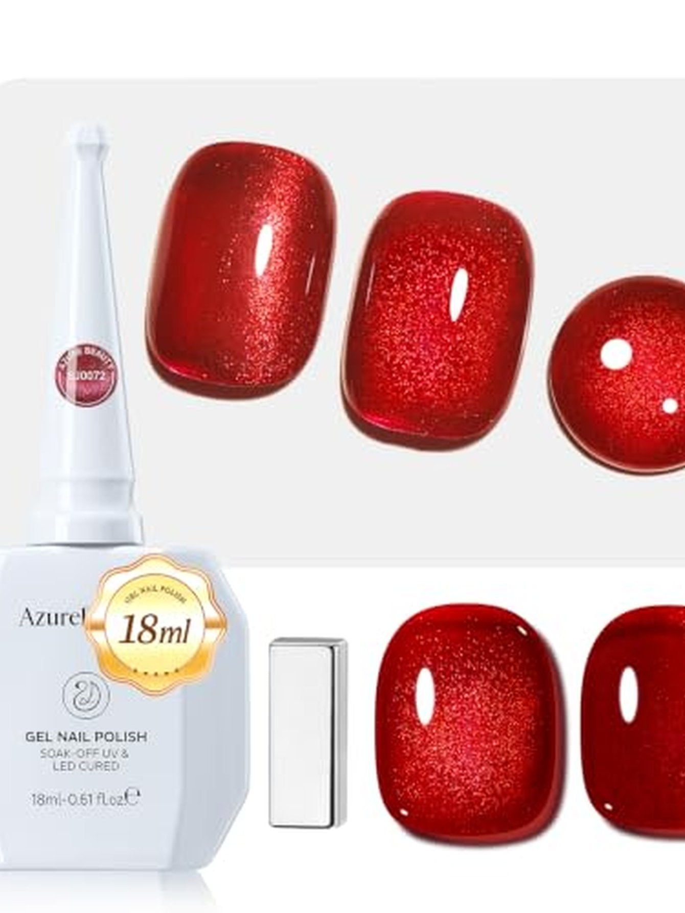 Sparkling Red Magnetic Cat Eye Gel Polish