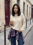 Cozy Fuzzy Crewneck Knit Pullover