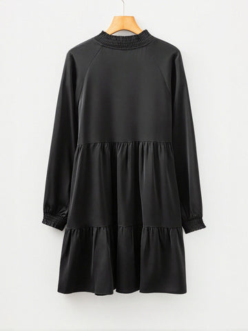 Long Sleeve Tiered Mini Dress